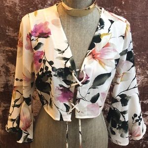 floral blouse crop top